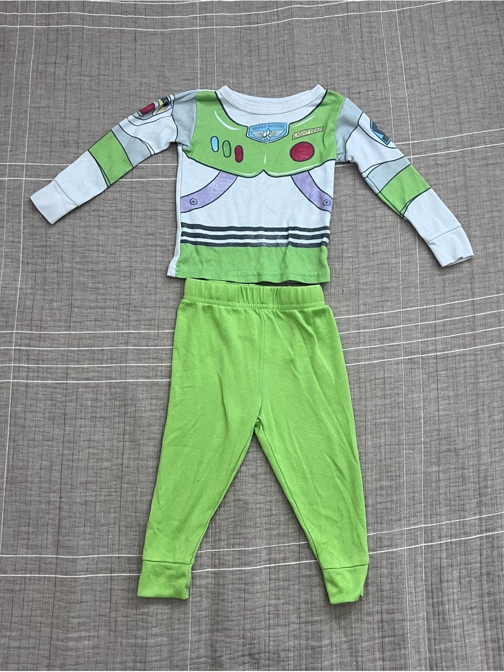 Buzz Lightyear Inspired Kids Pajama Set - Green & White